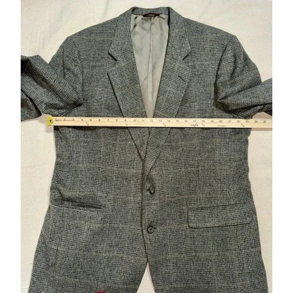 Vintage Hart Schaffner‎ Marx Camel Hair Blazer Men's 46L Plaid Sport Coat Suit - Picture 7 of 12